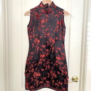 Short Jacquard Chinese style Sleveless Dress